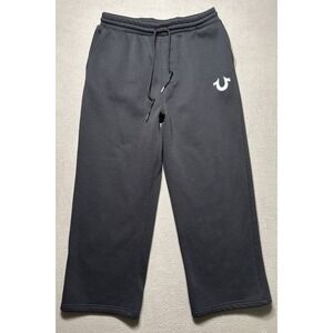 True Religion Sweatpants Mens Large 32x29 Wide Baggy Fleece Horseshoe Drawstring